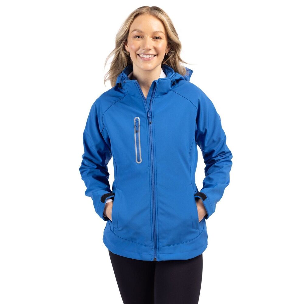 Clique Royal Blue Milford Waterproof Softshell Womens Full Zip Hooded Jacket